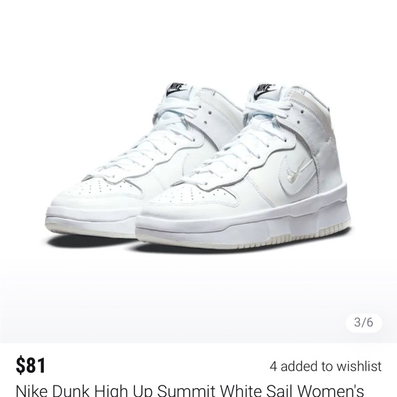 Nike Dunk High Up Summit White Sail Women’s 6.5 - Picture 2 of 9